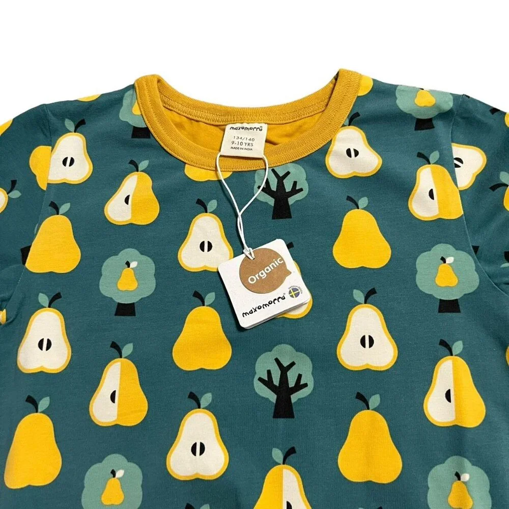NEW Maxomorra Sz 134/140 (9-10Y) Organic Golden Pear Balloon Dress